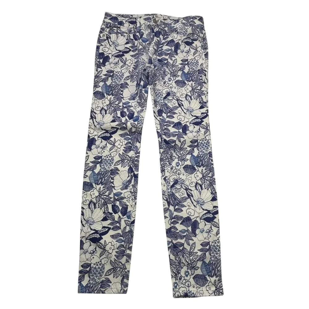 Vineyard Vines Womens Size 6 Skinny Jeans White Cap Cordia Floral Print New NWT‎ - Picture 2 of 16